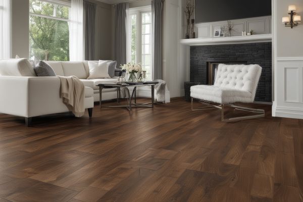 Stunning hardwood floor installation in modern living room featuring wide plank white oak with natural finish